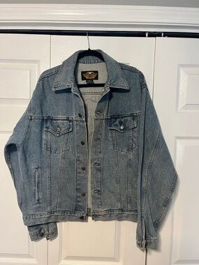 Authentic Harley-Davidson Light Blue Denim Jacket - Men's Trucker
